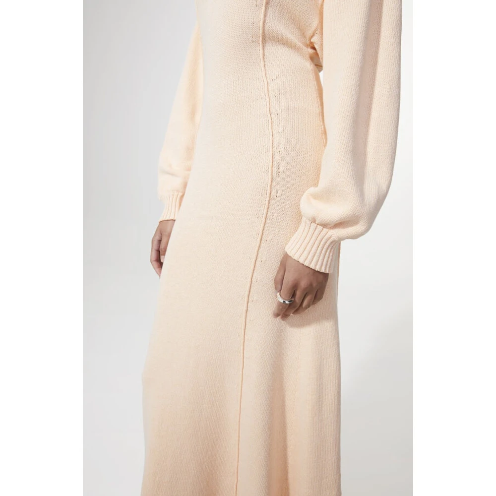 Rodebjer Mango Volumineuze Mouwen Midi Jurk Orange Dames