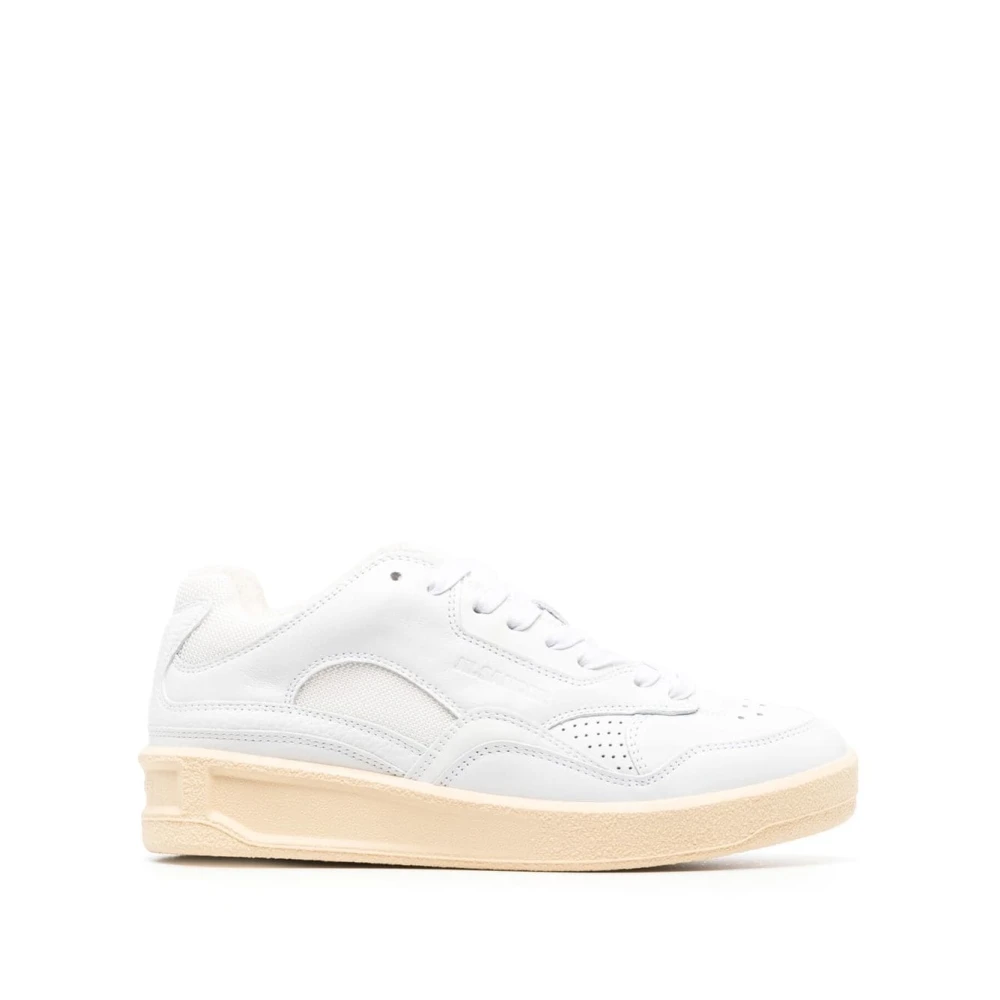 Jil Sander Leren Low-Top Sneakers Dames Schoenen Wit