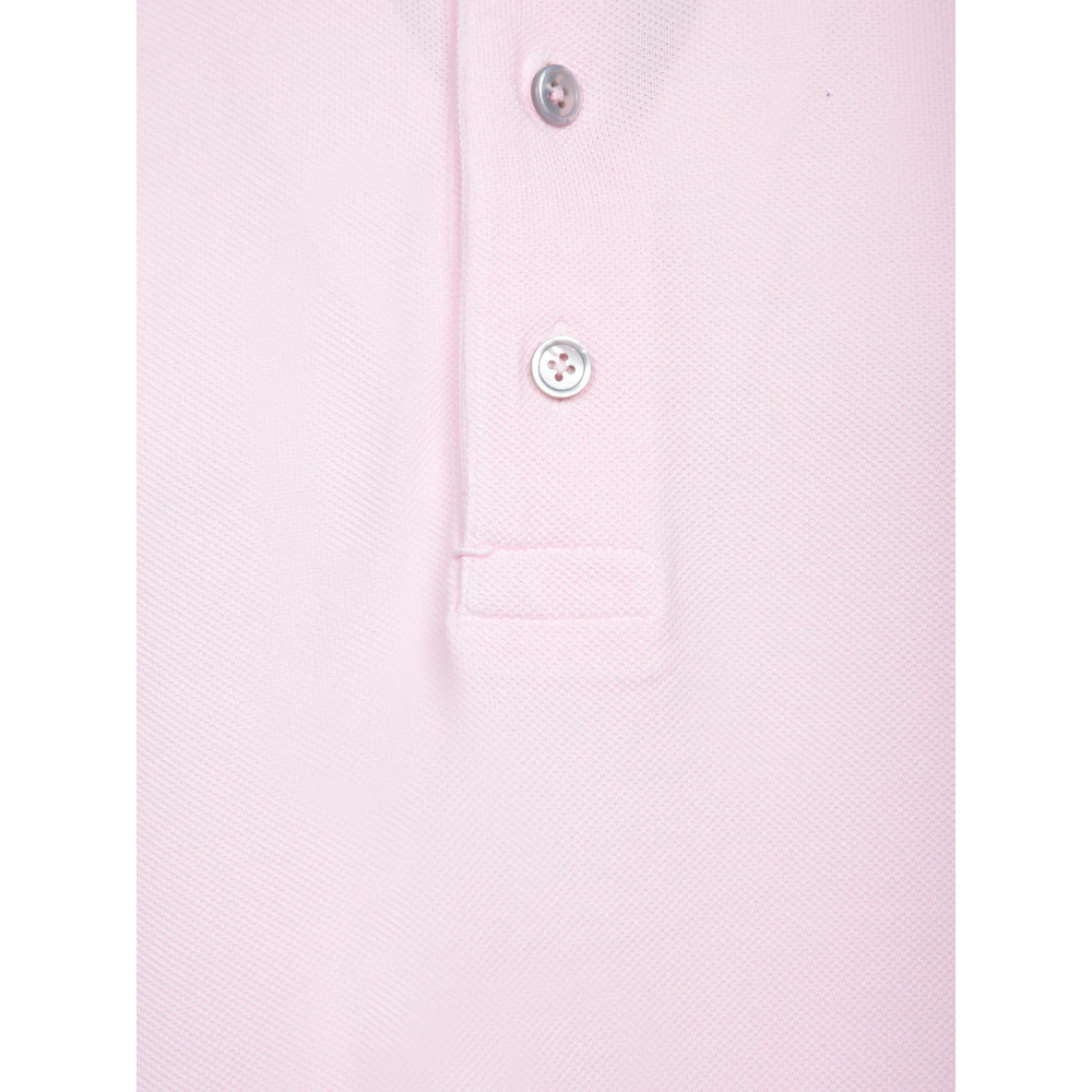 Tom Ford Roze Geribbeld Poloshirt Pink Heren