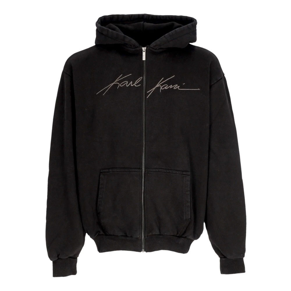 Karl Kani Zwarte Rits Hoodie Autograph Heavy Black Heren