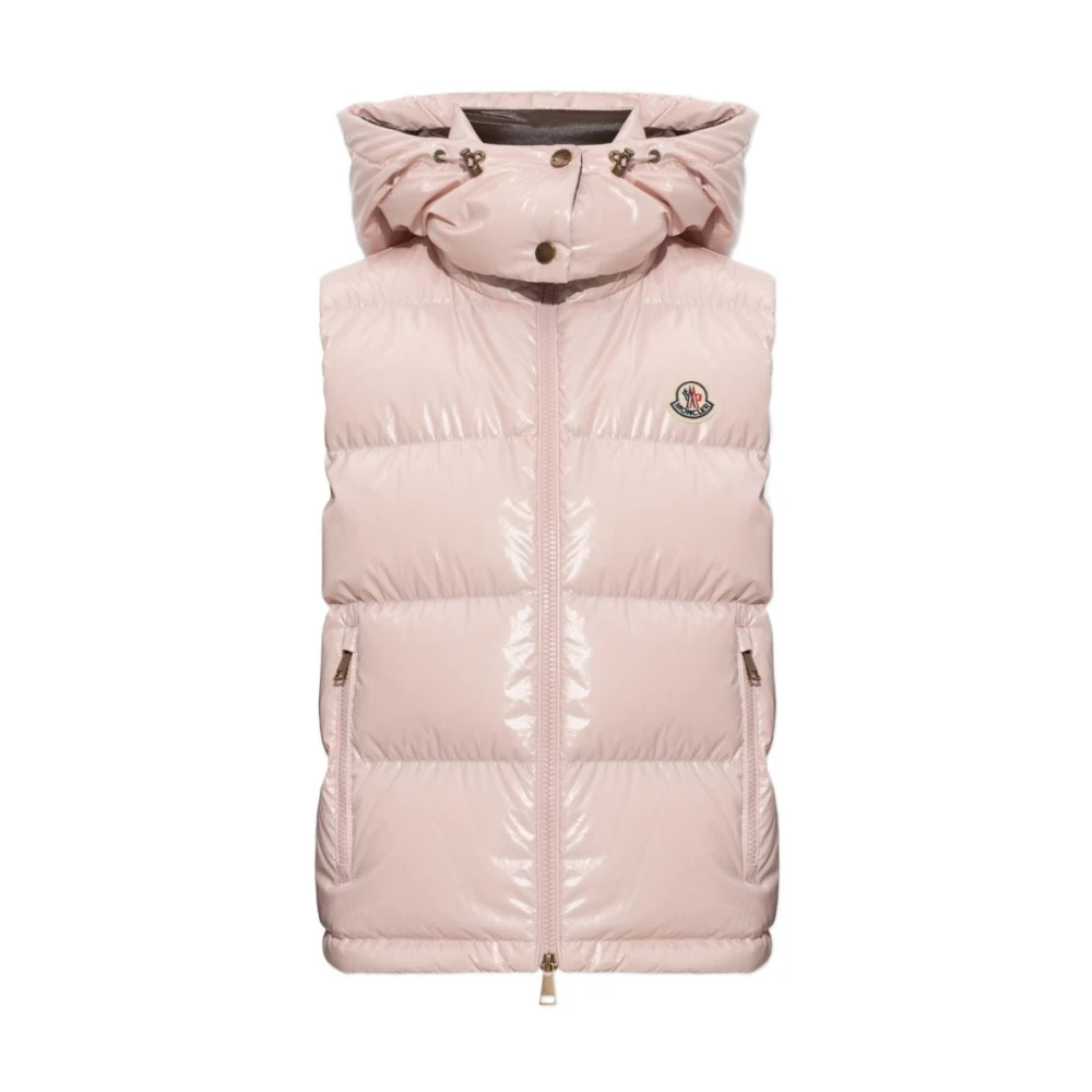 Moncler Niverolle Short Down Vest - Female - Waistcoats - Pink - L - Jackets