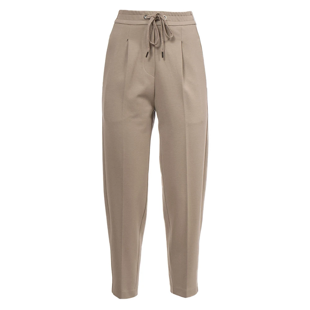 Le Tricot Perugia Gebreide broek met elastische taille Brown Dames