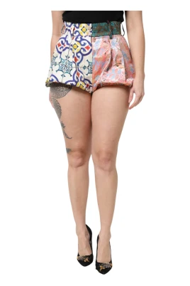 Multifärgad High Waist Hot Pants Shorts