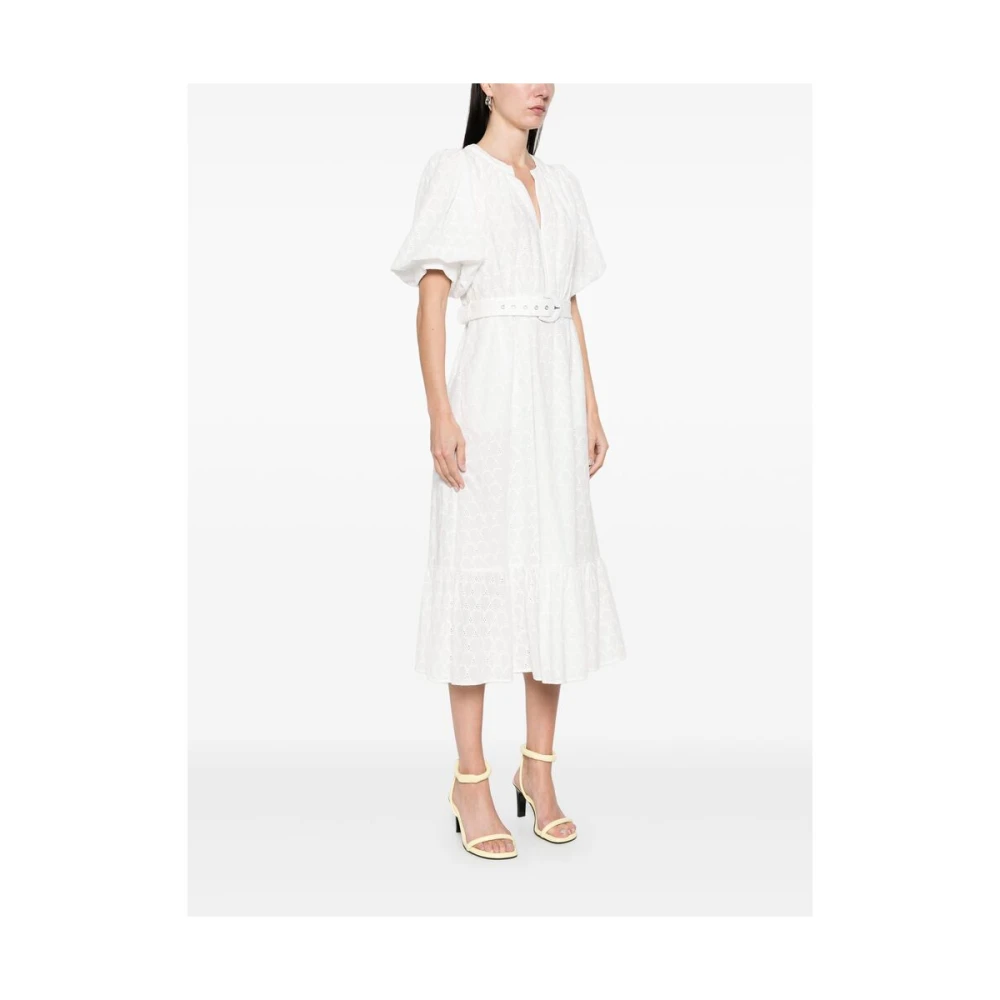 Diane Von Furstenberg Witte Riem Pofmouw Jurk White Dames