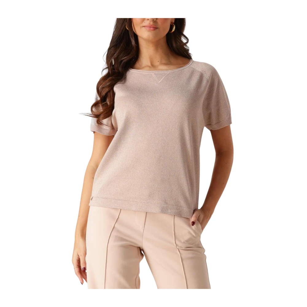 Nukus Anita Top Lurex Dames T-shirt Pink Dames