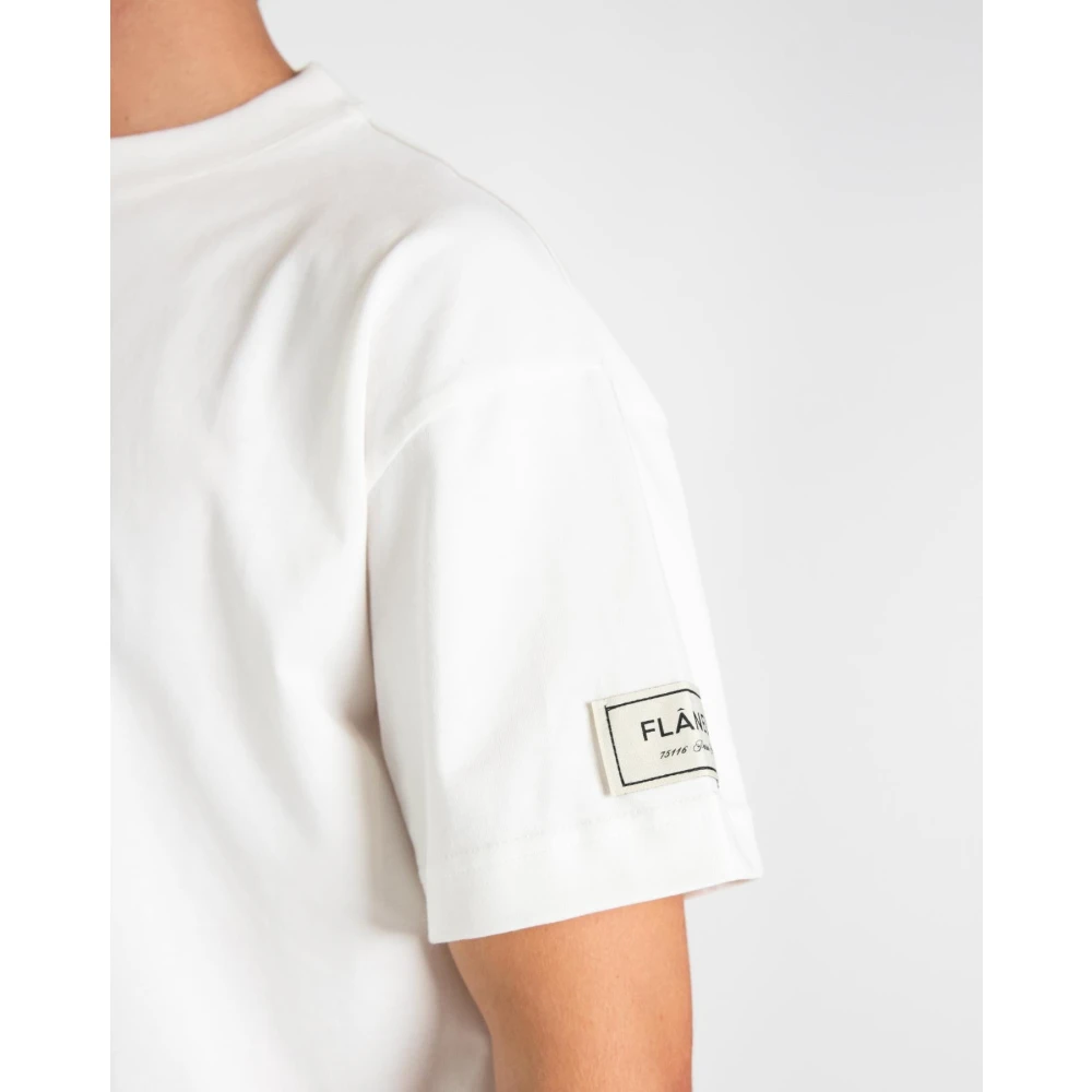 Flâneur Heren Atelier Armpatch T-Shirt Wit White Heren