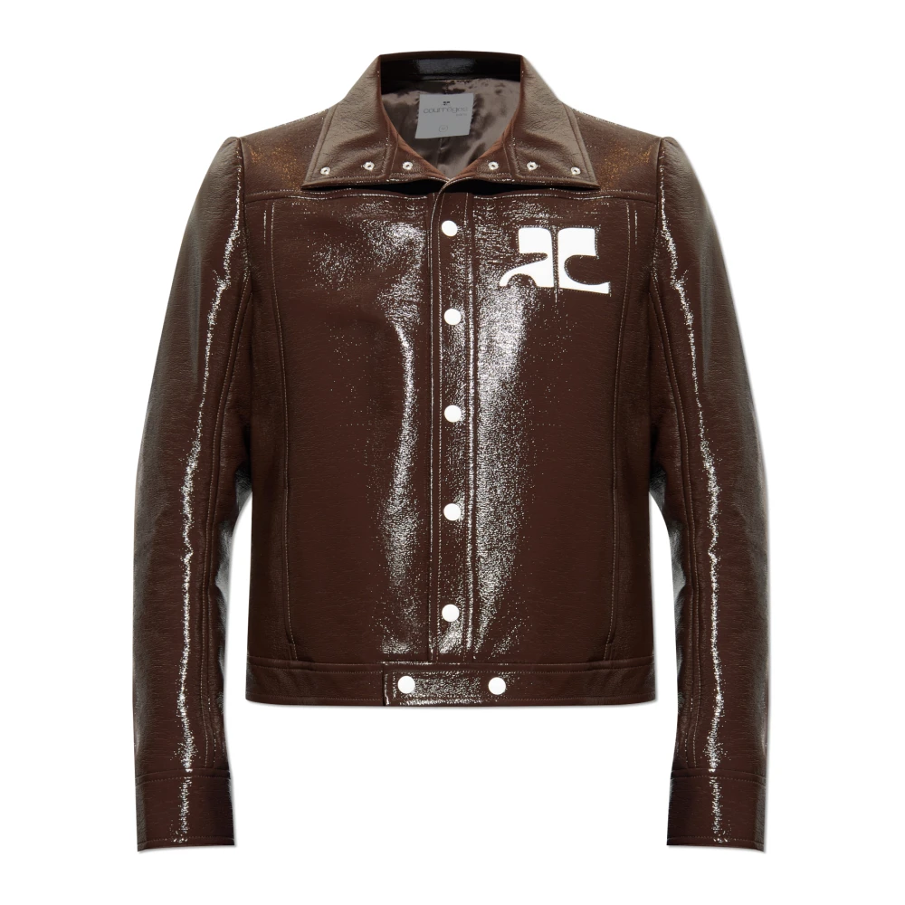 Courrèges Men's Brown Light Jackets, Xs, Jacket With Logo