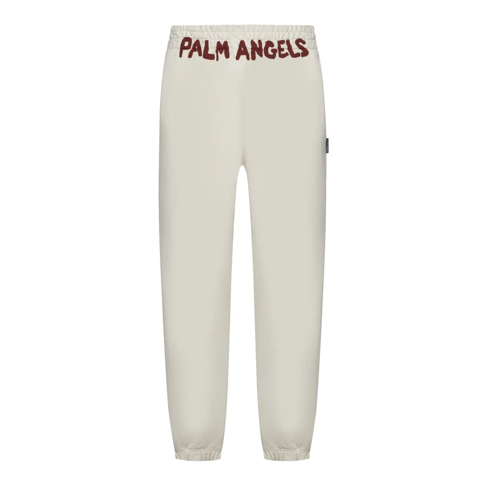 Palm Angels Seizoenslogo Sweatpants Stijl Broeken Beige Heren