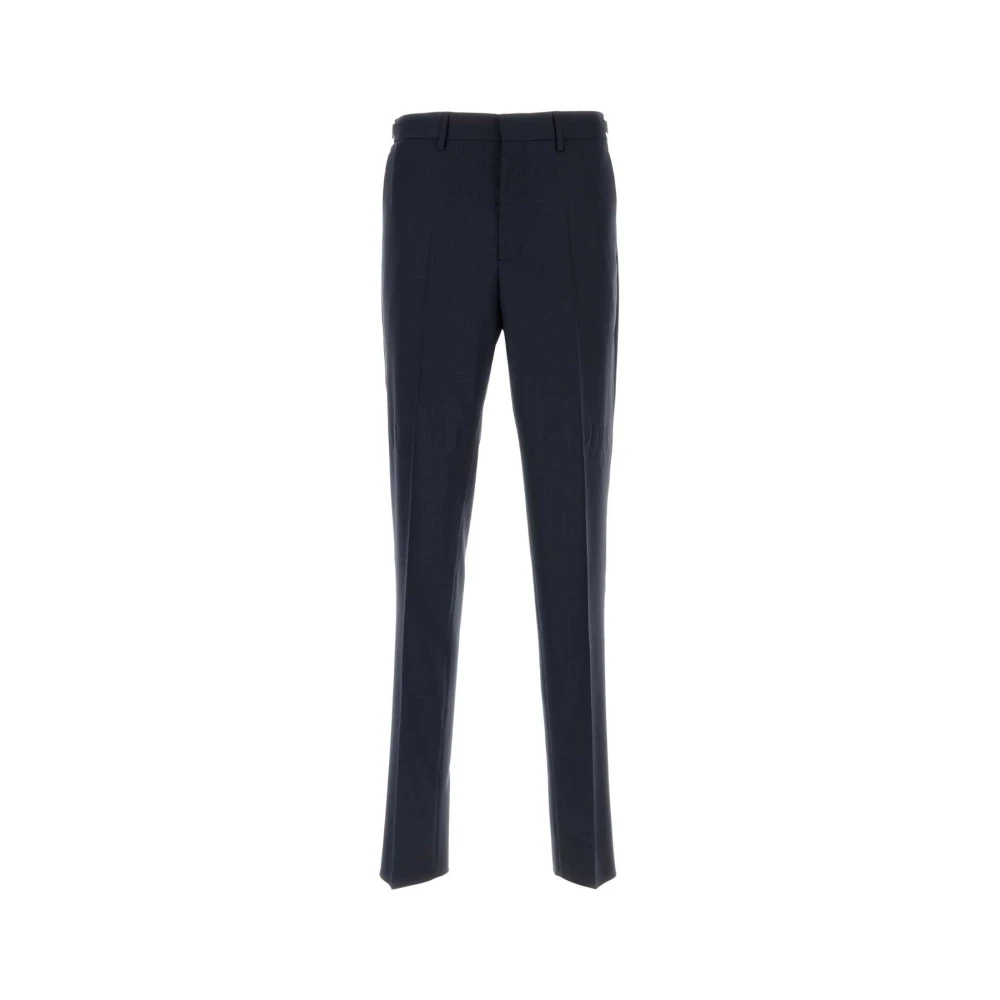 Versace Stijlvolle donkerblauwe wollen broek Blue Heren