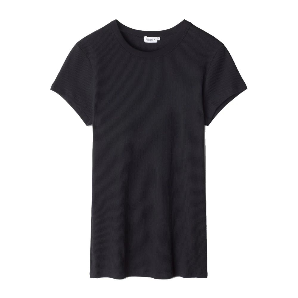 Filippa K T-shirt fin rib Black, Dam