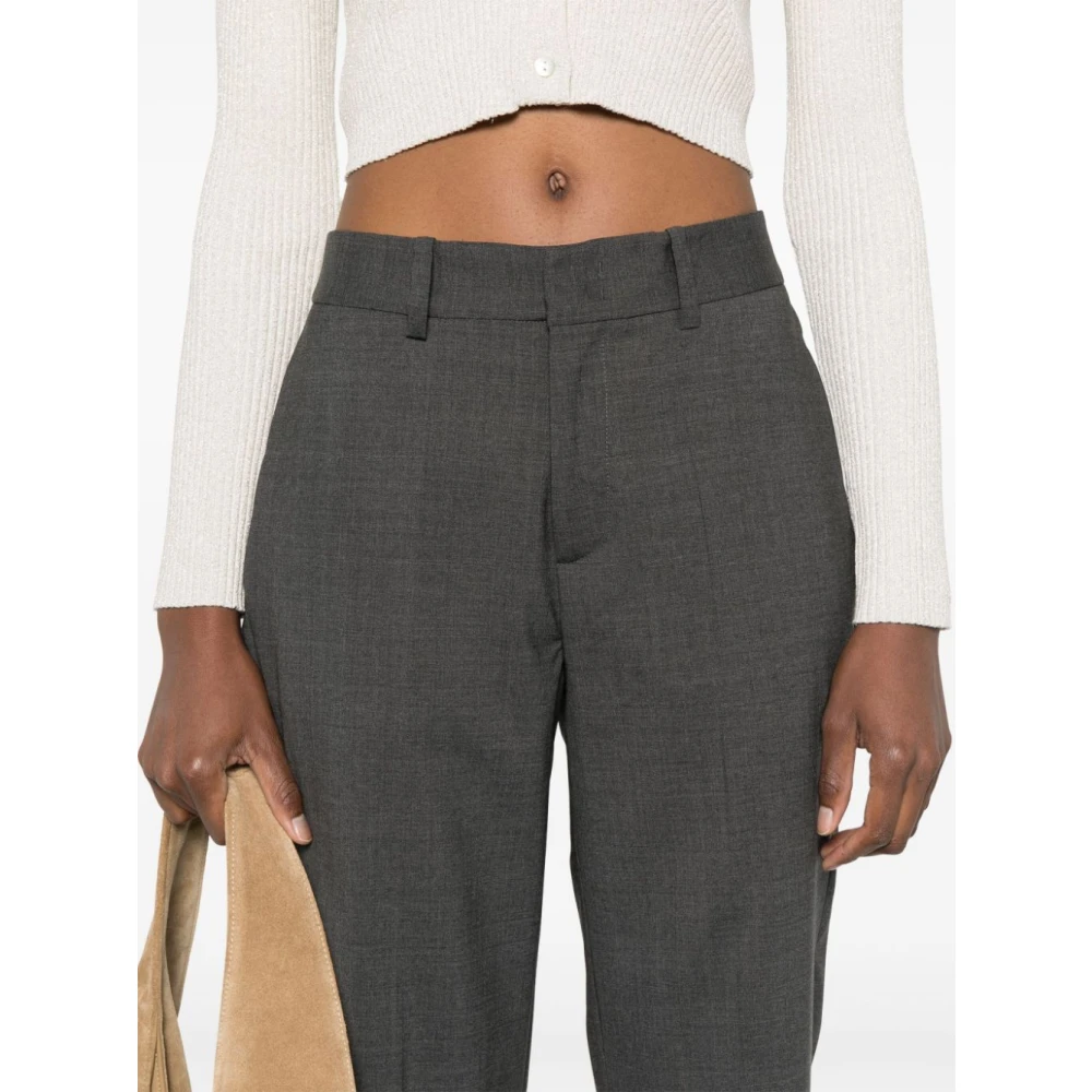 P.a.r.o.s.h. Grijze Slim-Fit Broek Verhoog Stijl Gray Dames