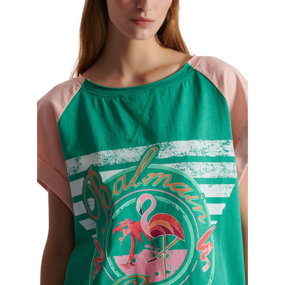 Balmain Flamingo T-shirt Multicolor Dames