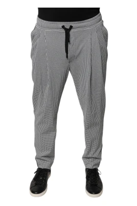 Svart Vit Houndstooth Skinny Klänning Byxor