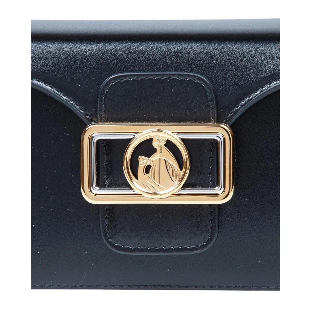 Lanvin Zwarte Leren Potlood Handtas met Metalen Elementen Black Dames
