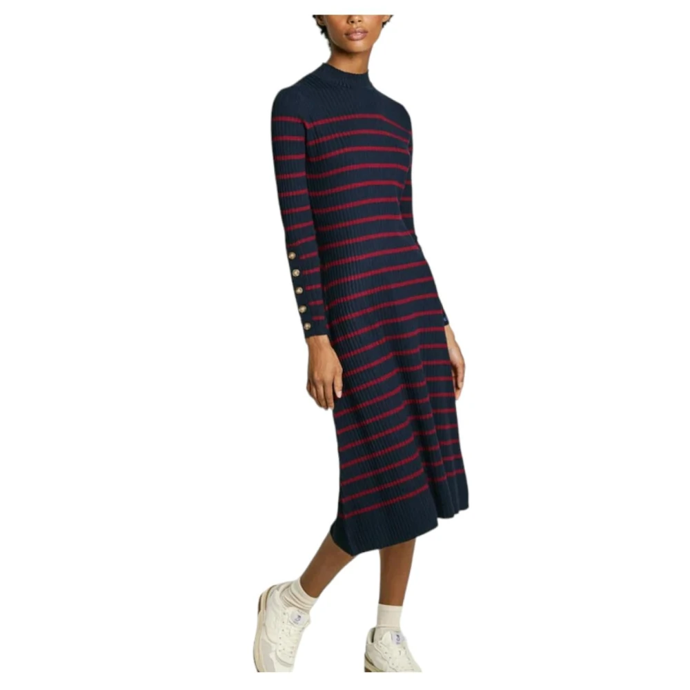 Pepe Jeans Gestreepte Midi Jurk met Knoopdetail Multicolor Dames