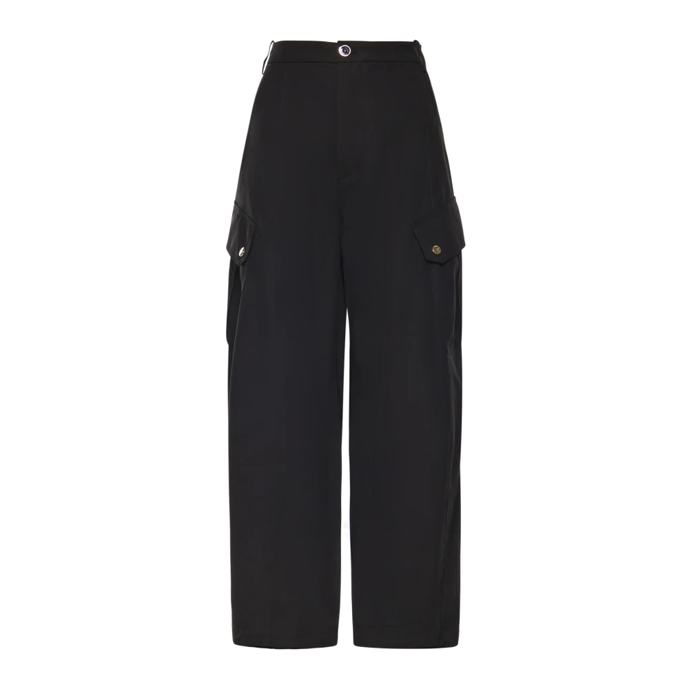 Pinko Women's Black Rosalin Cotton Trousers