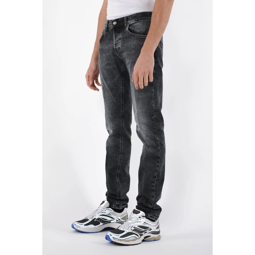 Dondup Skinny Jeans met Metalen Logo Gray Heren
