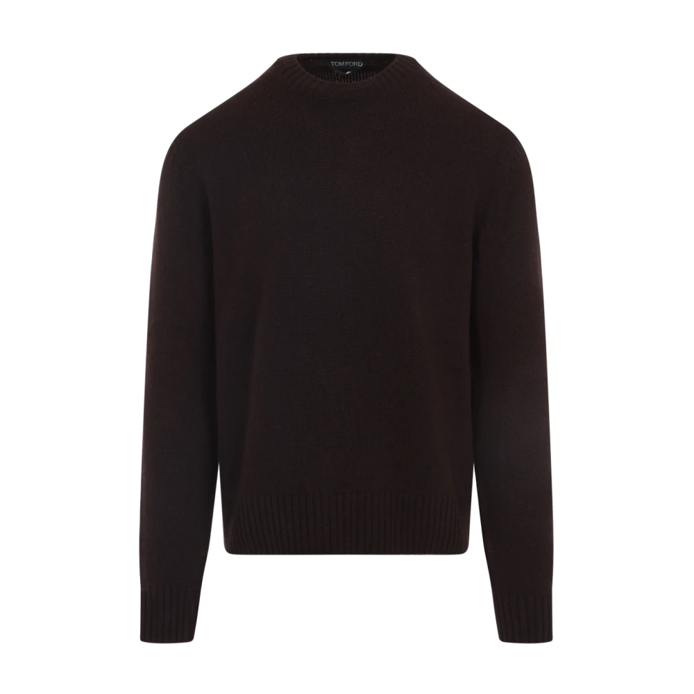 Tom Ford Men's Brown Cashmere Knitwear,, Luxurious Jumper Aw25 Large