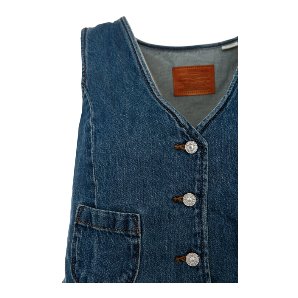 Levi's Getailleerd vest met V-hals korsetstijl Blue Dames
