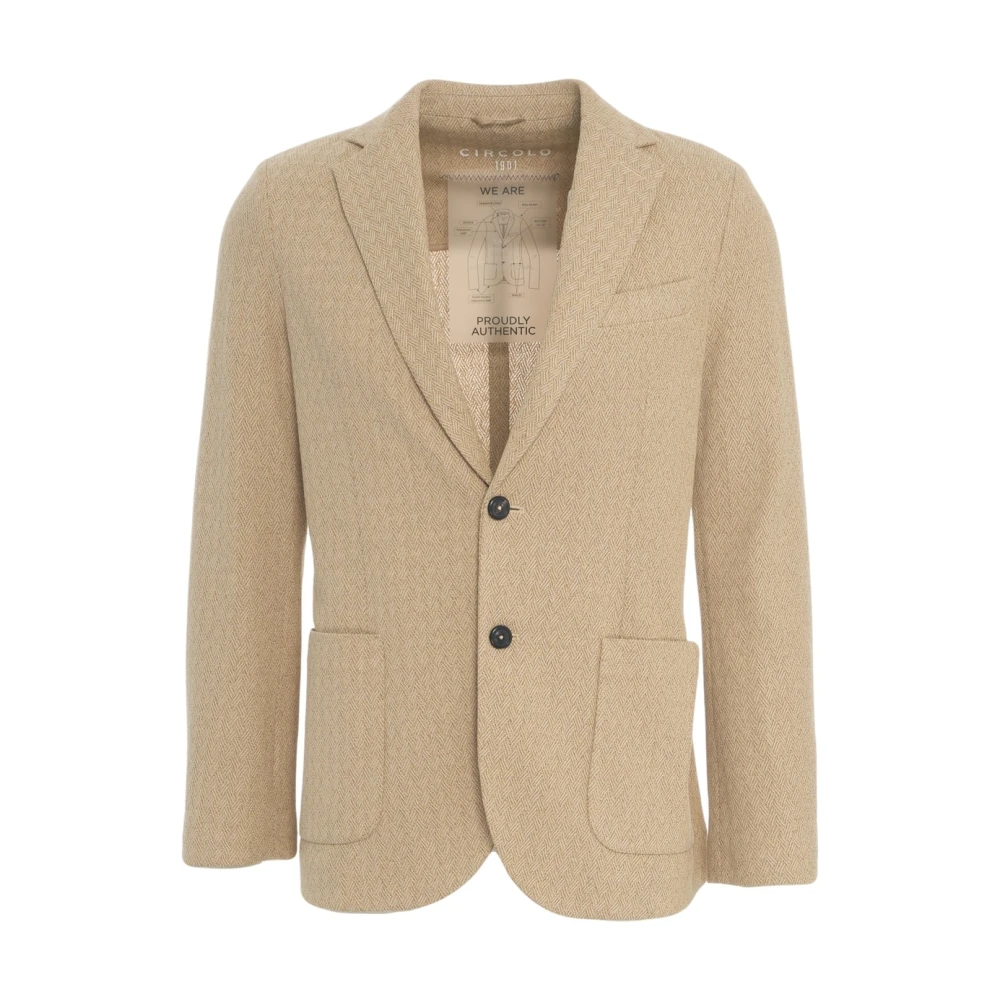 Circolo 1901 Klassieke Beige Blazer Easy Jacket Beige Heren