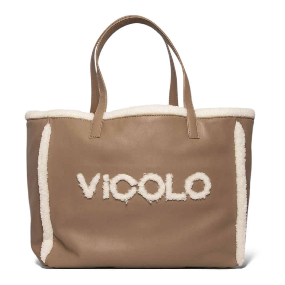 ViCOLO Eco-Leren Teddy Tas in Beige Dames