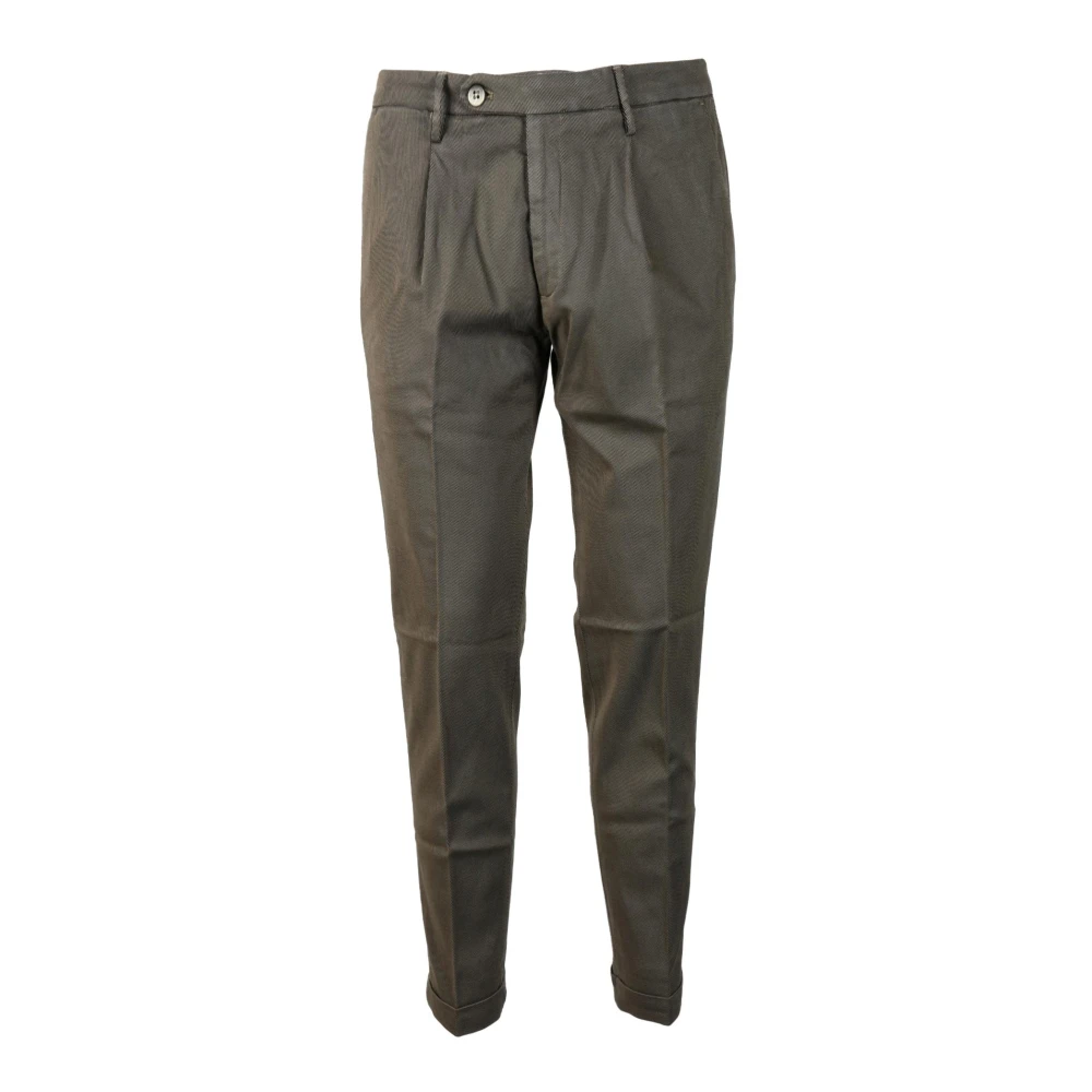 Michael Coal Katoen Modal Elastaan Broek Brown Heren