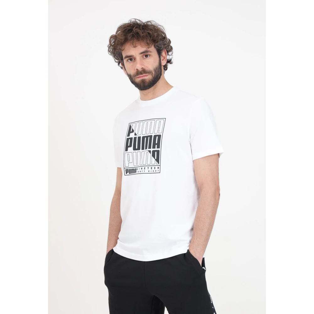 Puma Grafisch Logo Wit T-shirt White Heren