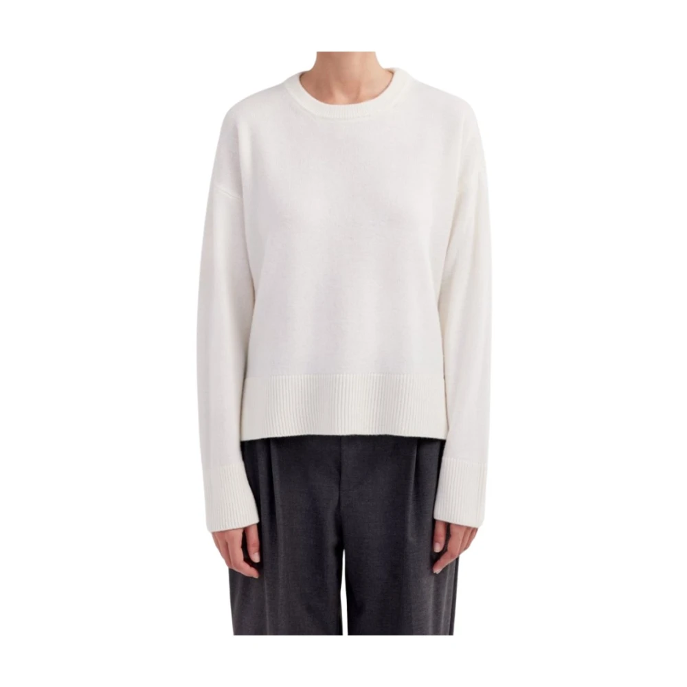 Filippo De Laurentiis Kasjmierwol Trui Ronde Hals Drop Mouw White Dames