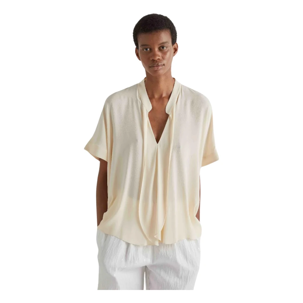 Meimeij Women's Beige Blouses, 2XL, M6pe00-336 Chantilly