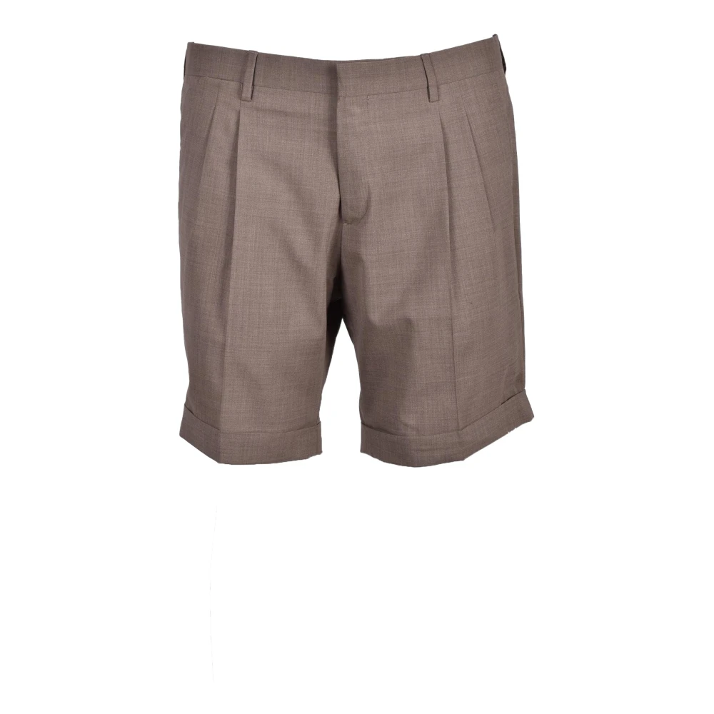 Briglia Klassieke Bermuda Shorts in Wollen Mix Brown Heren