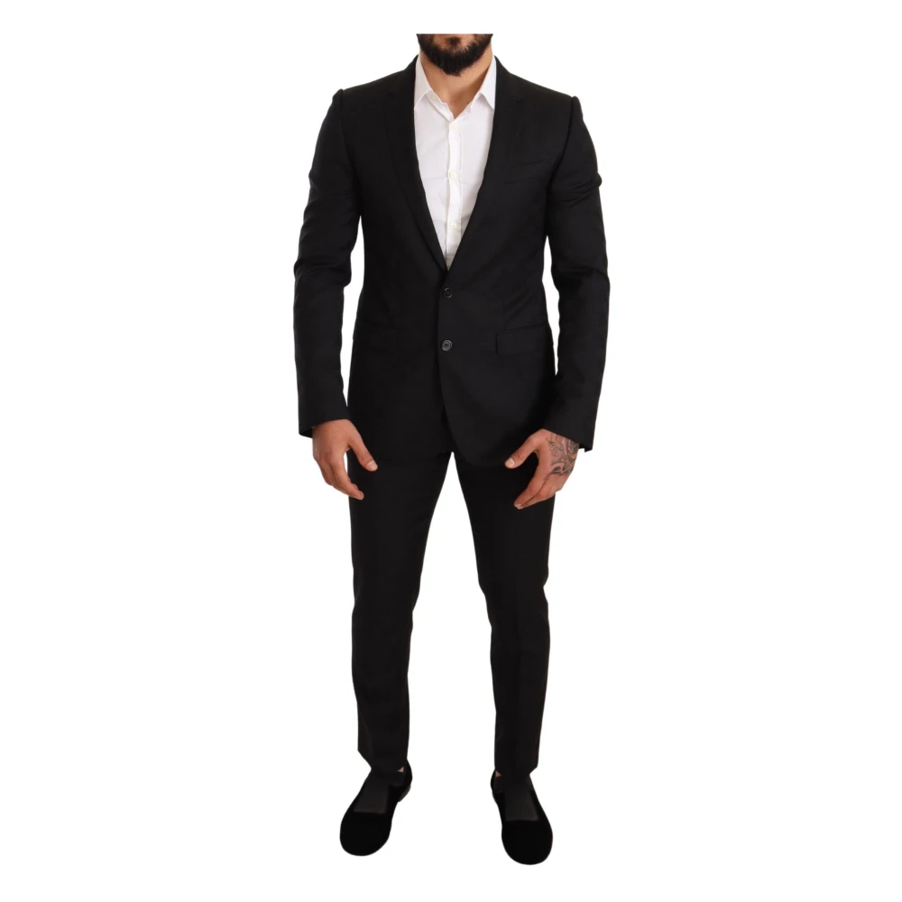 Dolce & Gabbana Elegant Martini Black Wool Suit - Male - Single Breasted Suits - Black - S - Suits