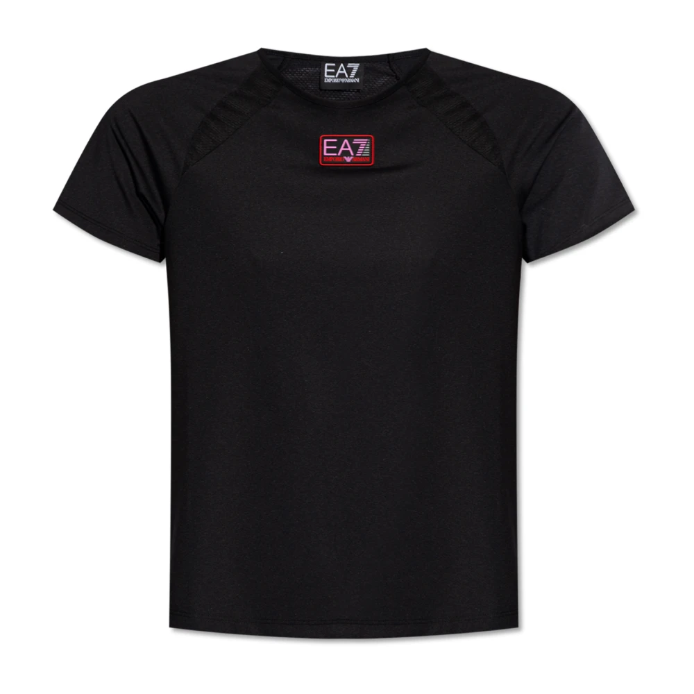 Emporio Armani EA7 T-shirt met logo Black Dames