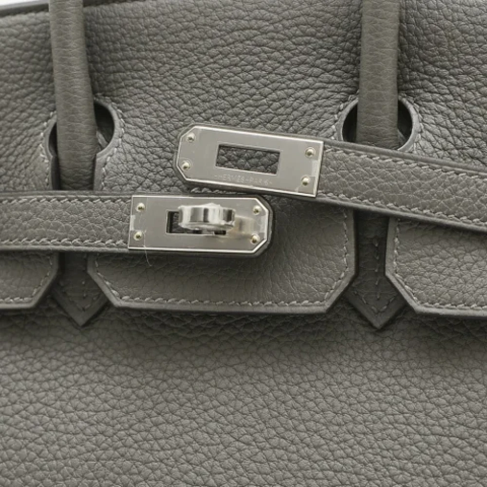 Hermès Vintage Pre-owned Leather handbags Gray Dames