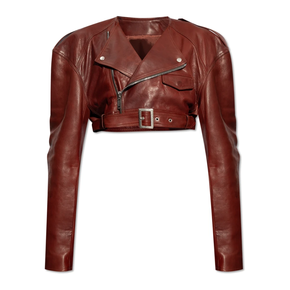 Rick Owens Micro Biker Jacket Red Dames