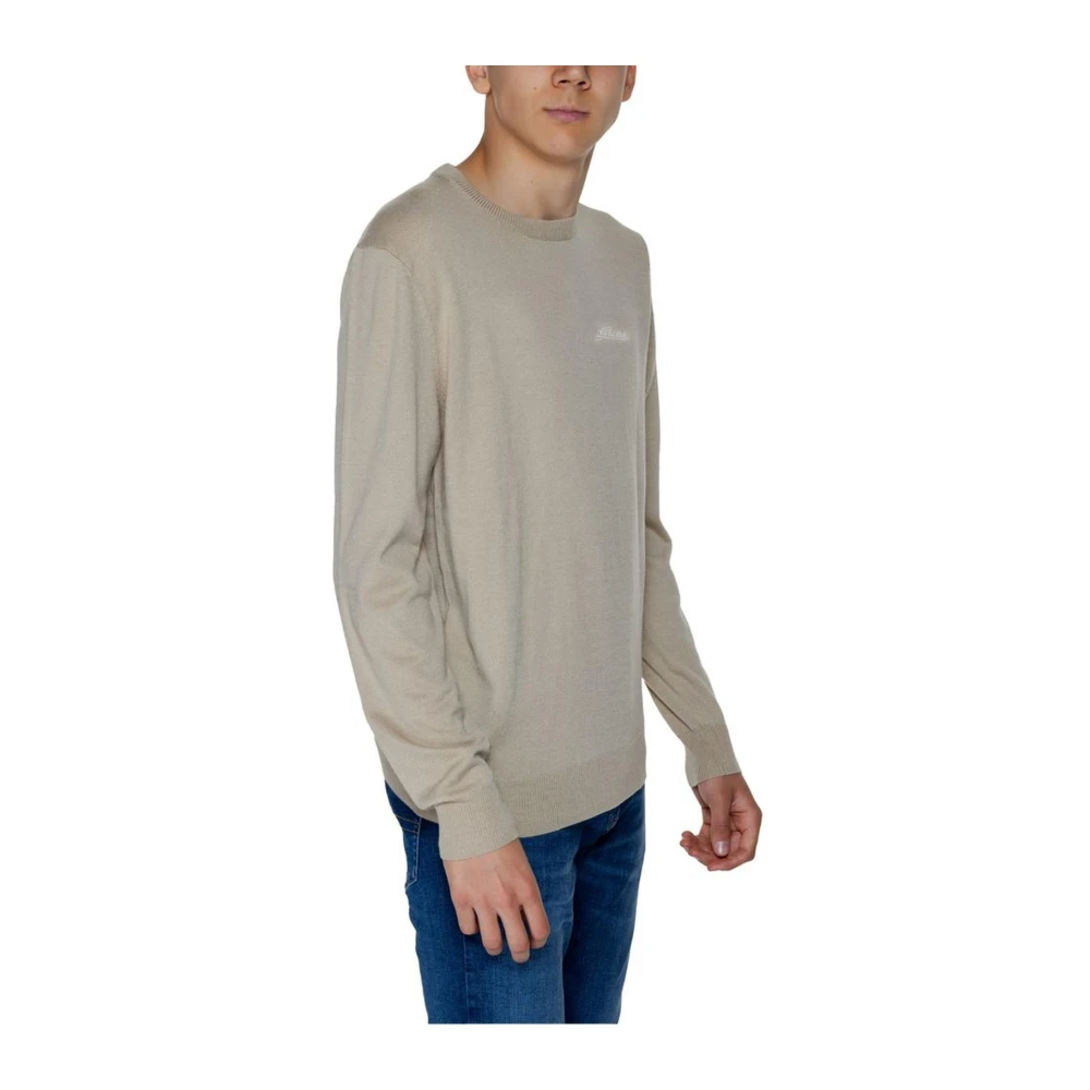 Guess Zijde en wol blend trui Beige Heren