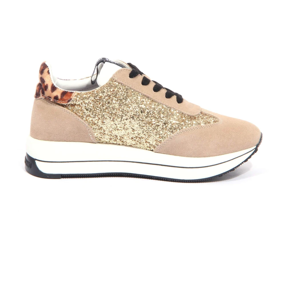 Moschino Glitter Sneaker Dames Schoenen Beige