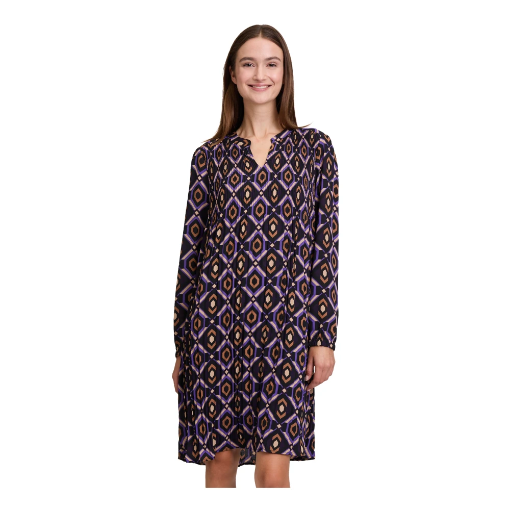 Betty Barclay Jurk met Lange Mouwen en Plooien Purple Dames