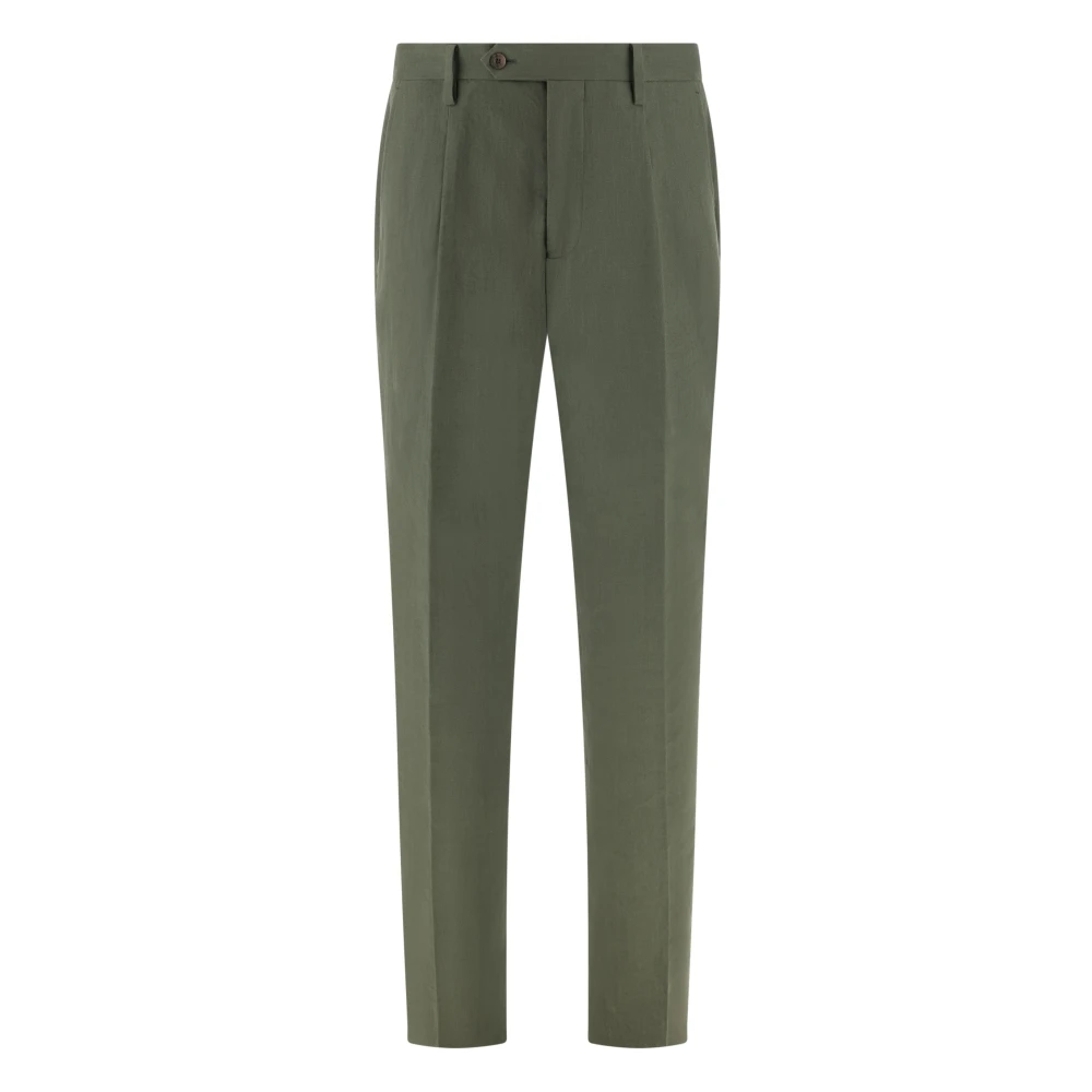 Boggi Milano Mannelijk Groente Broeken Heren, Groen, 2XL, Linnen, Linnen Broek