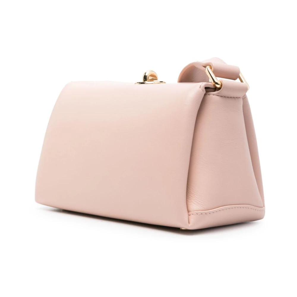 Plan C Roze leren schoudertas met twist-lock Pink Dames