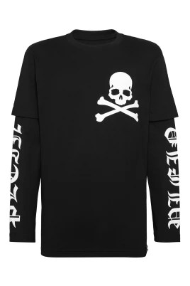 T-shirt Rund Hals Dubbel Ärm Gothic Plein