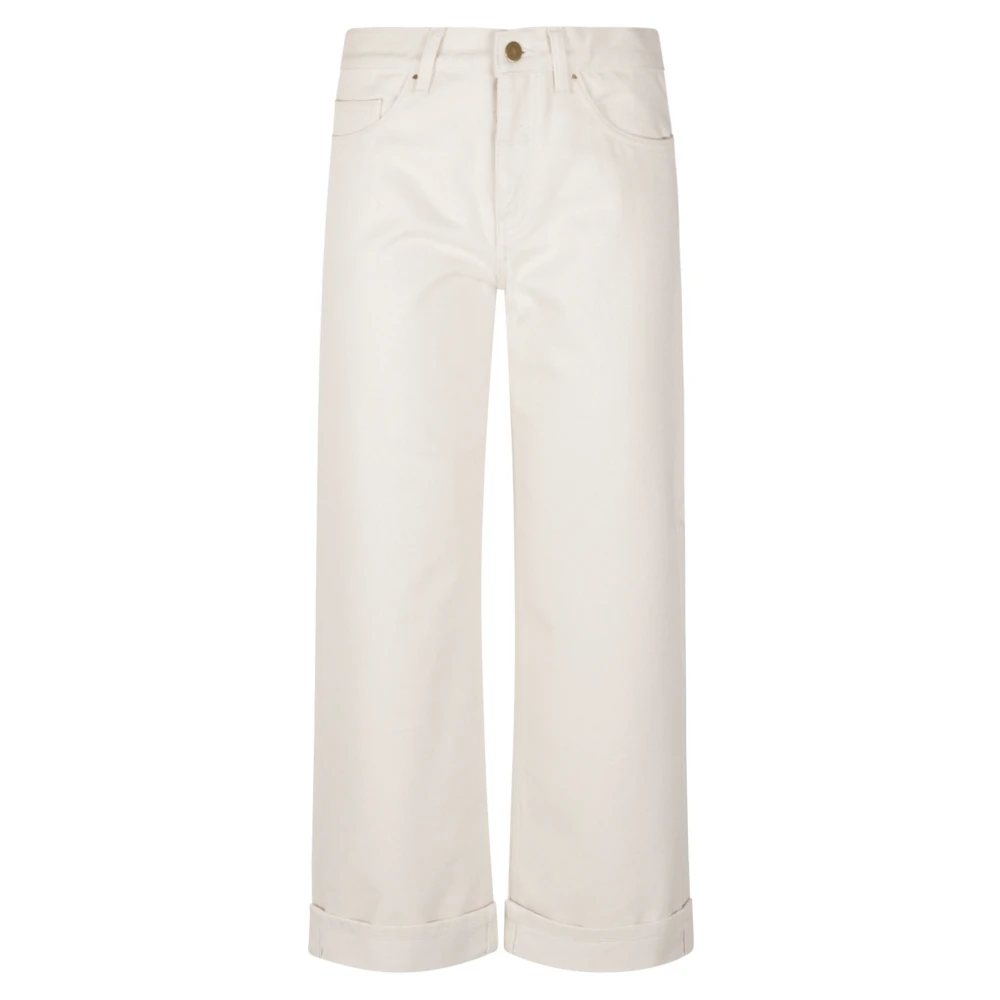Moncler Cropped Jeans - Female - Straight Fit Jeans - White - S - Jeans