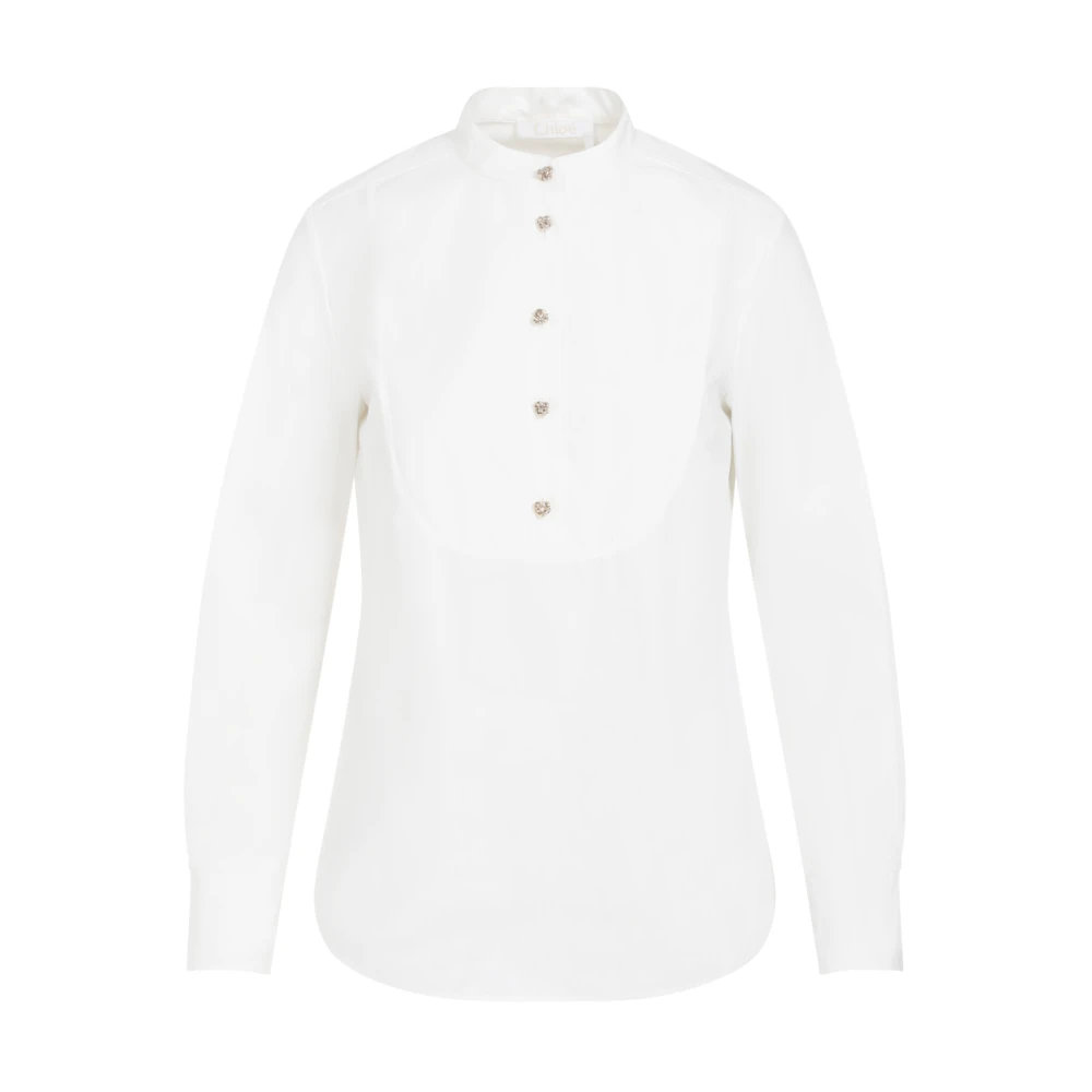 Chloé Nude & Neutrals Stijlvolle Shirt White Dames