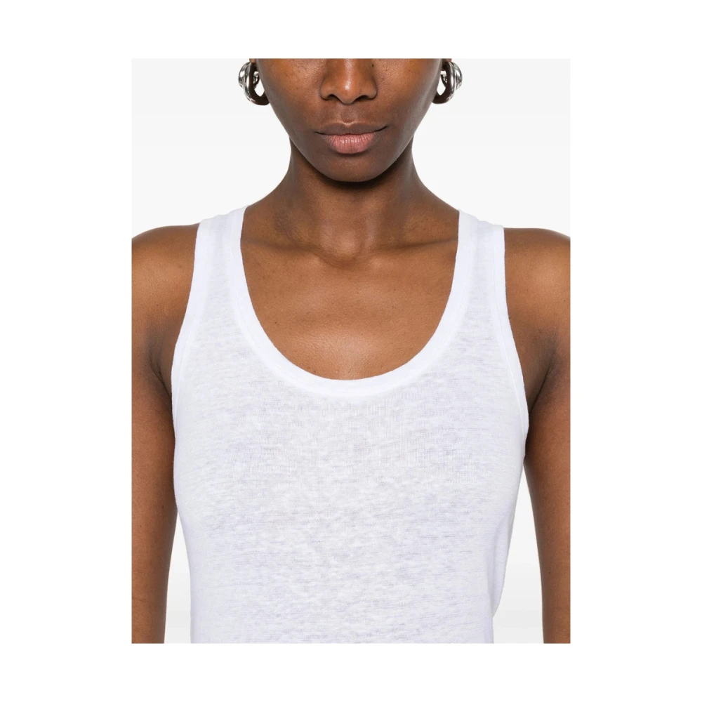 majestic filatures Witte Mouwloze Racerback T-shirt White Dames