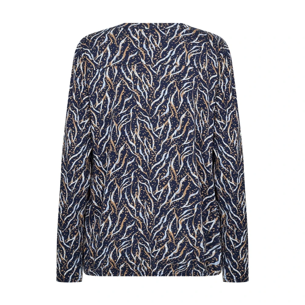 Soyaconcept Felicity Blauw Bloemenprint Shirt Blue Dames