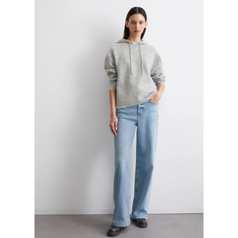 Marc O'Polo Oversized gebreide hoodie Gray Dames