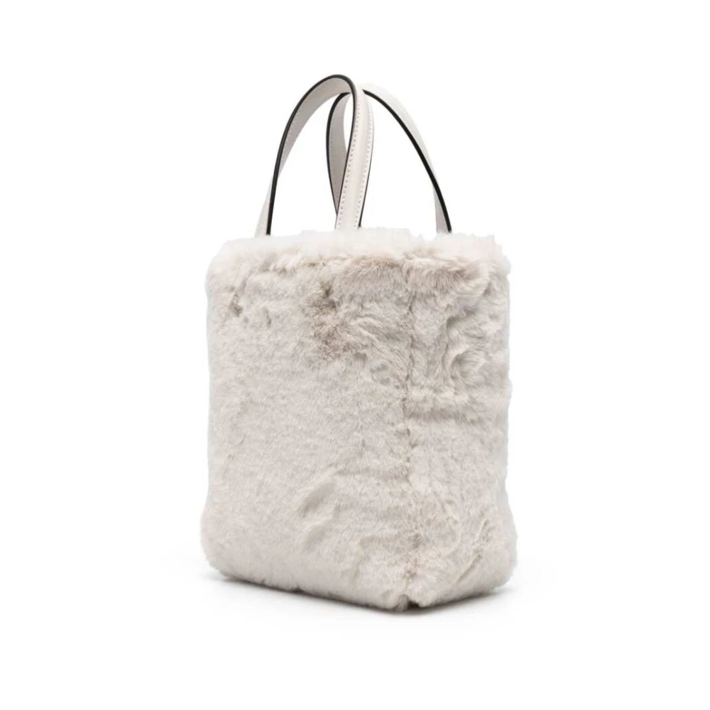 Jimmy Choo Witte Faux-Fur Leren Handtas White Dames