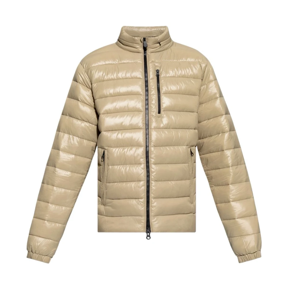 Save The Duck Beige Gewatteerde Jas Hoge Hals Rits Beige Heren
