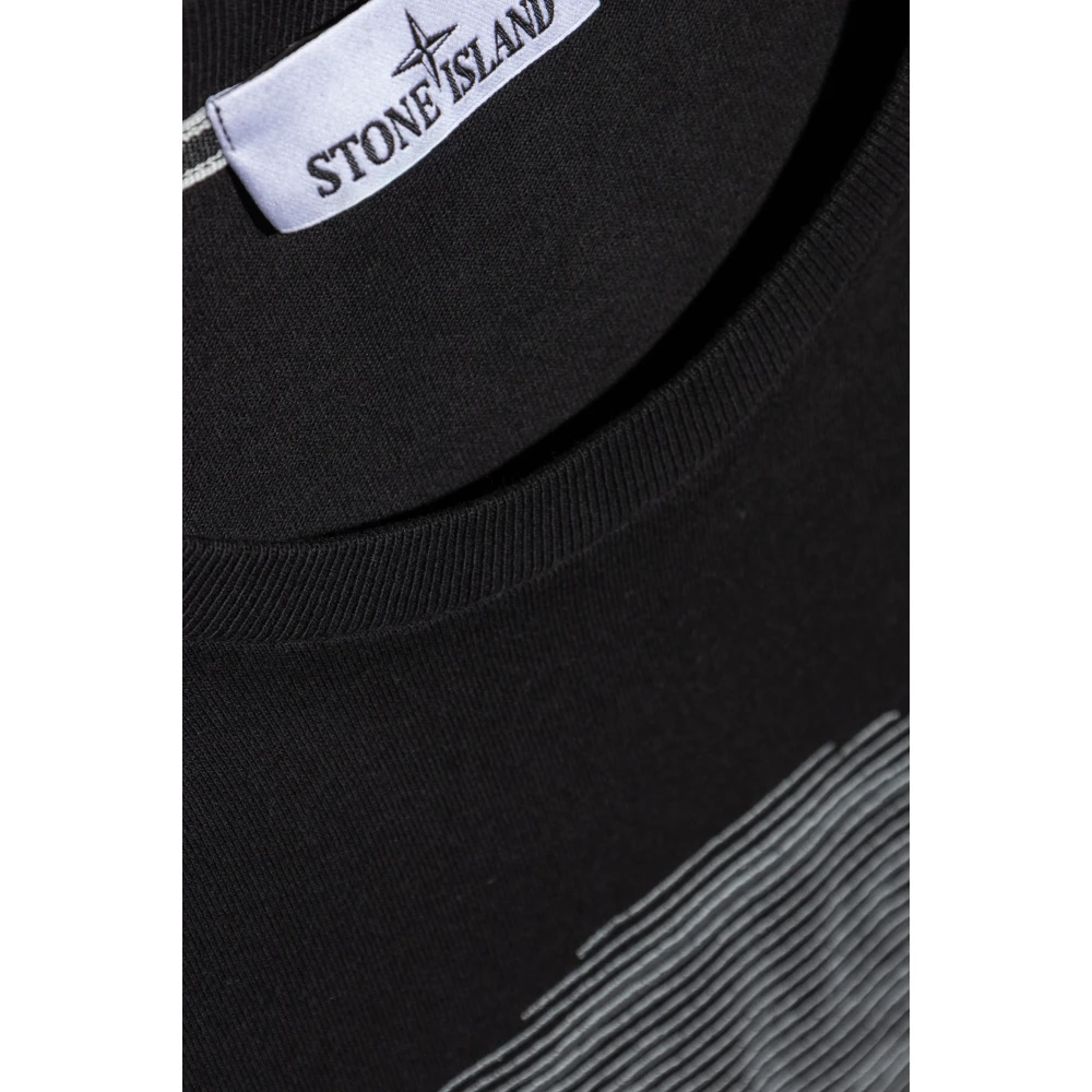 Stone Island T-shirt met logo Black Heren