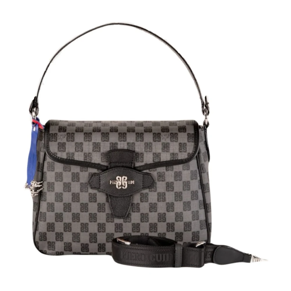 Guidi Handtas met schouderband en PG Monogram print Gray Dames
