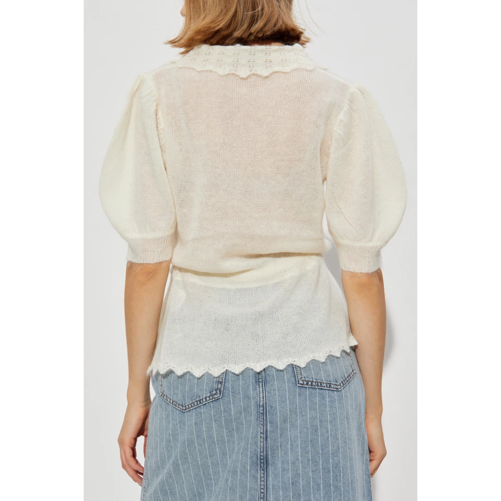 Munthe Gebreide top White Dames